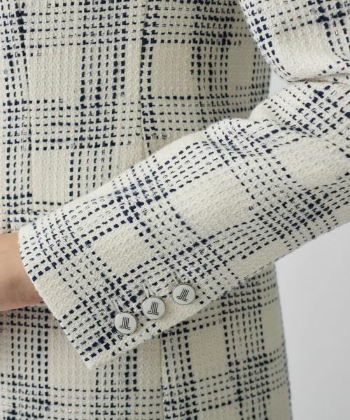 LANVIN COLLECTION / ランバン コレクション テーラードジャケット | シャイニーチェックツイードジャケット | 詳細5