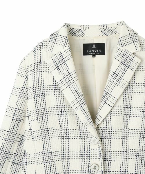 LANVIN COLLECTION / ランバン コレクション テーラードジャケット | シャイニーチェックツイードジャケット | 詳細8