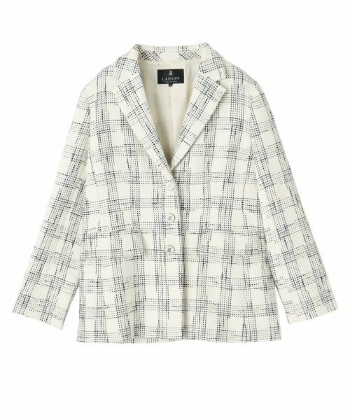 LANVIN COLLECTION / ランバン コレクション テーラードジャケット | シャイニーチェックツイードジャケット（ブラック配色）