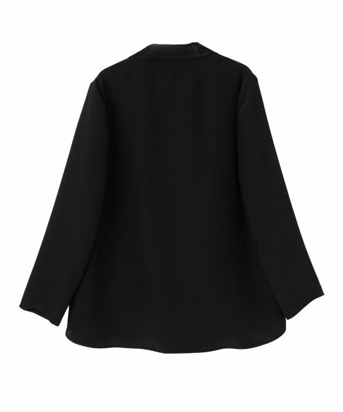 LANVIN COLLECTION / ランバン コレクション テーラードジャケット | シルクダブルクレープ・ショールカラージャケット | 詳細1