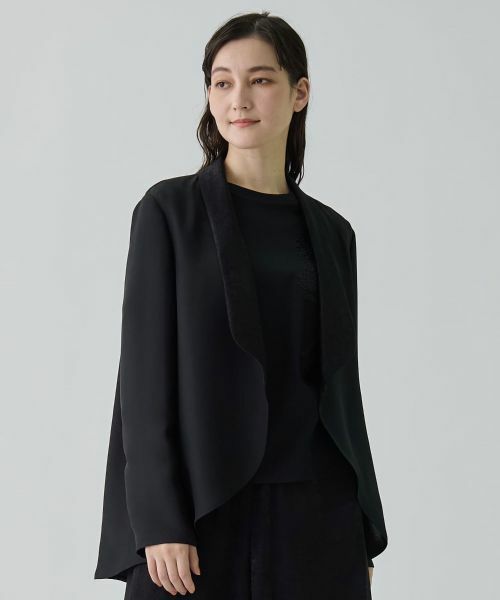 LANVIN COLLECTION / ランバン コレクション テーラードジャケット | シルクダブルクレープ・ショールカラージャケット | 詳細4