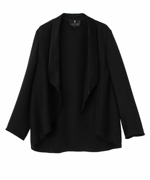 LANVIN COLLECTION / ランバン コレクション テーラードジャケット | シルクダブルクレープ・ショールカラージャケット（ブラック）