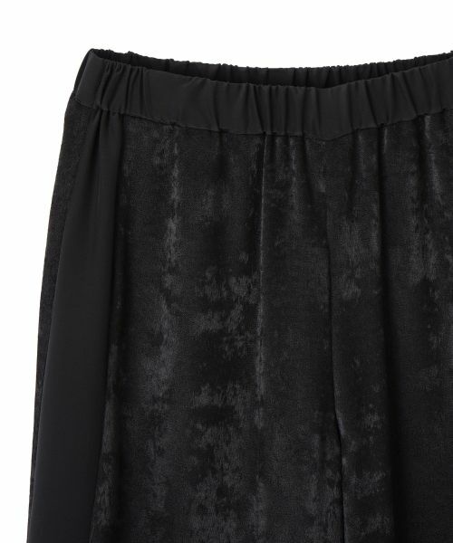 LANVIN COLLECTION / ランバン コレクション その他パンツ | ベルベットサテン・コンビネーションワイドパンツ | 詳細8