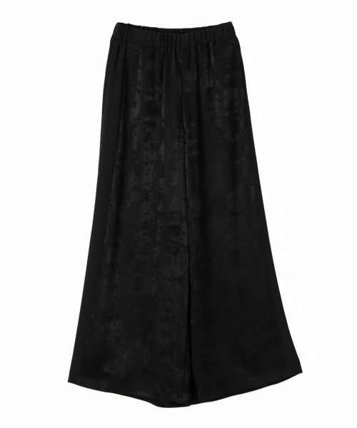 LANVIN COLLECTION / ランバン コレクション その他パンツ | ベルベットサテン・コンビネーションワイドパンツ（ブラック）