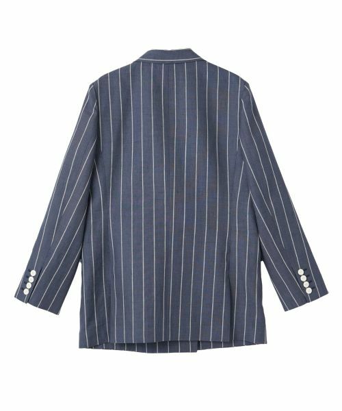 LANVIN COLLECTION / ランバン コレクション テーラードジャケット | ストライプリネンウールジャケット | 詳細13