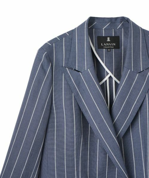 LANVIN COLLECTION / ランバン コレクション テーラードジャケット | ストライプリネンウールジャケット | 詳細14