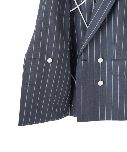 LANVIN COLLECTION / ランバン コレクション テーラードジャケット | ストライプリネンウールジャケット | 詳細15