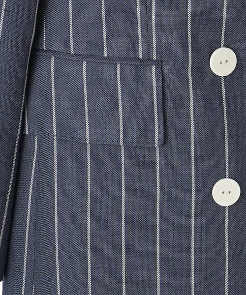 LANVIN COLLECTION / ランバン コレクション テーラードジャケット | ストライプリネンウールジャケット | 詳細16