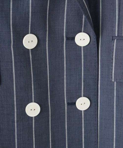 LANVIN COLLECTION / ランバン コレクション テーラードジャケット | ストライプリネンウールジャケット | 詳細17