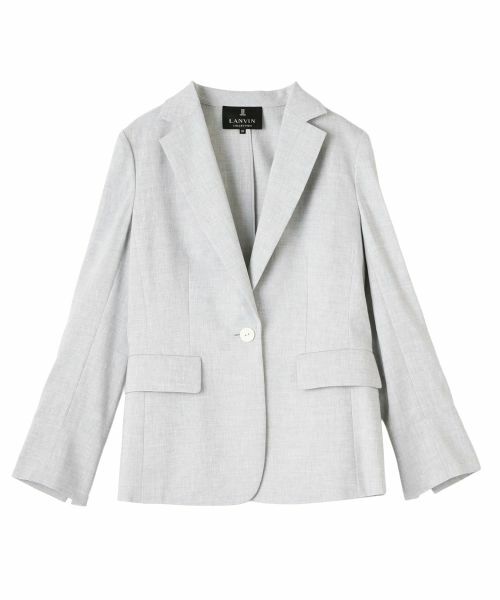LANVIN COLLECTION / ランバン コレクション テーラードジャケット | リネン混シングルエッセンシャルジャケット（グレー）