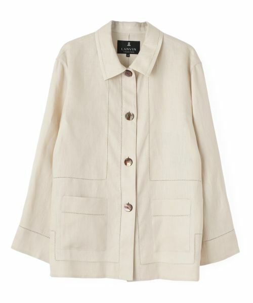 LANVIN COLLECTION / ランバン コレクション テーラードジャケット | シャツカラー・ブラウスジャケット（ベージュ）