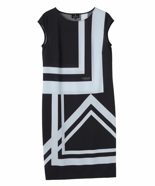 LANVIN COLLECTION / ランバン コレクション ドレス | ジオメトリック・ワンピース（ブルー配色1）