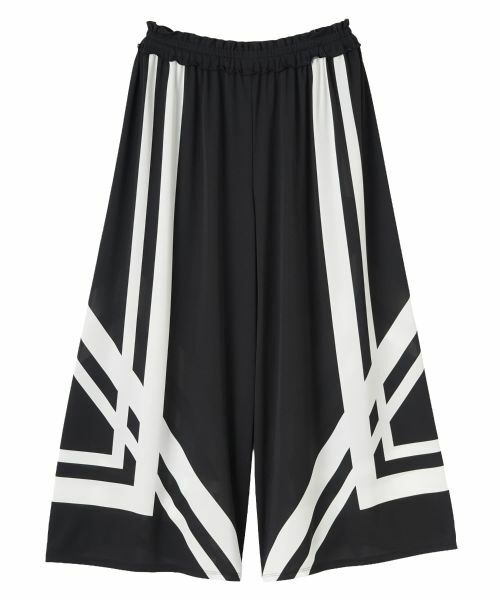 LANVIN COLLECTION / ランバン コレクション その他パンツ | ジオメトリック・ワイドパンツ（ブラック配色）