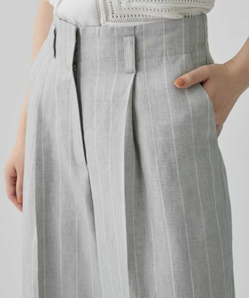 LANVIN COLLECTION / ランバン コレクション その他パンツ | ストライプリネンウールパンツ | 詳細10