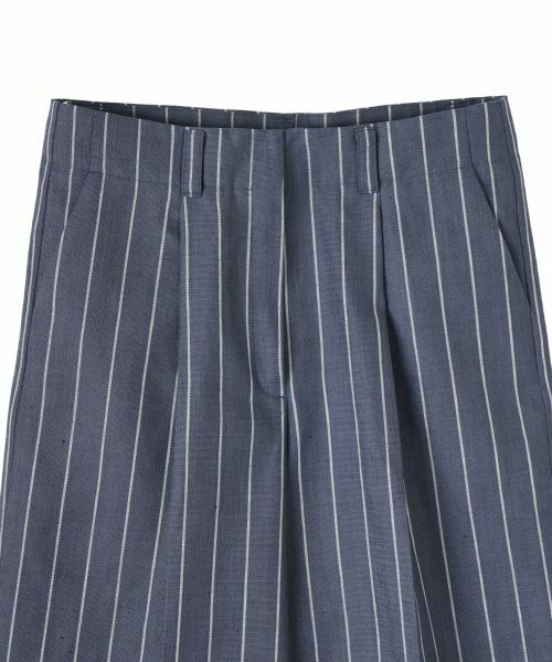 LANVIN COLLECTION / ランバン コレクション その他パンツ | ストライプリネンウールパンツ | 詳細15