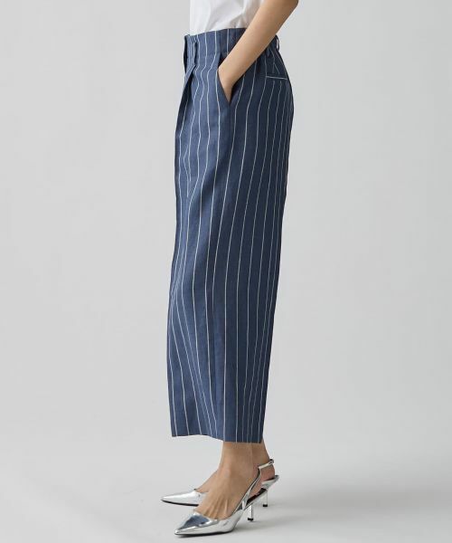 LANVIN COLLECTION / ランバン コレクション その他パンツ | ストライプリネンウールパンツ | 詳細2
