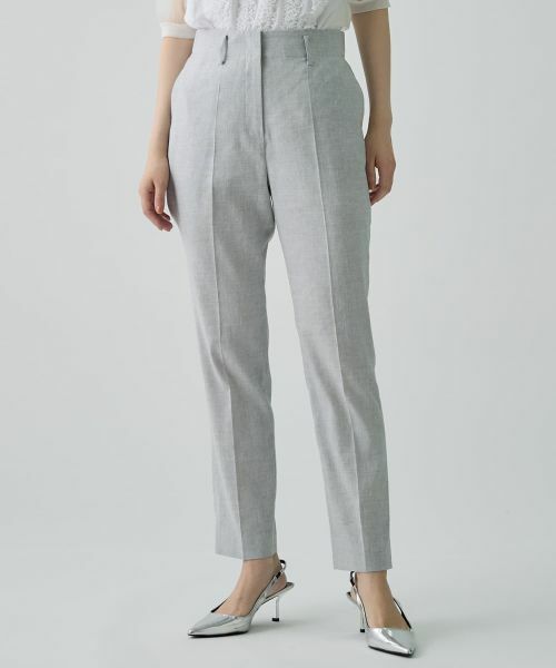 LANVIN COLLECTION / ランバン コレクション その他パンツ | リネン混無地パンツ | 詳細1