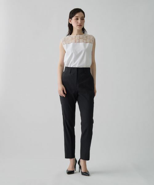 LANVIN COLLECTION / ランバン コレクション その他パンツ | リネン混無地パンツ | 詳細12