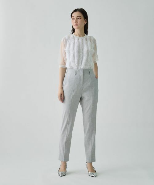 LANVIN COLLECTION / ランバン コレクション その他パンツ | リネン混無地パンツ | 詳細5