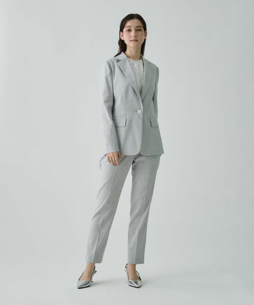 LANVIN COLLECTION / ランバン コレクション その他パンツ | リネン混無地パンツ | 詳細6