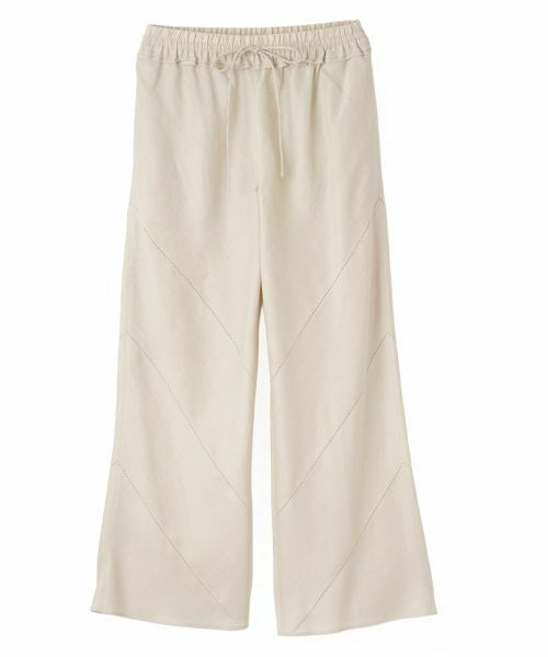 LANVIN COLLECTION / ランバン コレクション その他パンツ | バイヤスリネンパンツ（ベージュ）