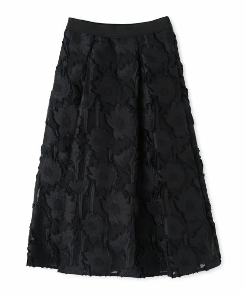 LANVIN COLLECTION / ランバン コレクション ロング・マキシ丈スカート | サンフラワーカットジャカードスカート（ブラック）