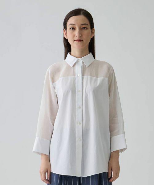 LANVIN COLLECTION / ランバン コレクション シャツ・ブラウス | 綿ブロードブラウス | 詳細1