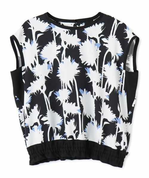 LANVIN COLLECTION / ランバン コレクション シャツ・ブラウス | シャドウフラワープリントブラウス（ブラック配色）