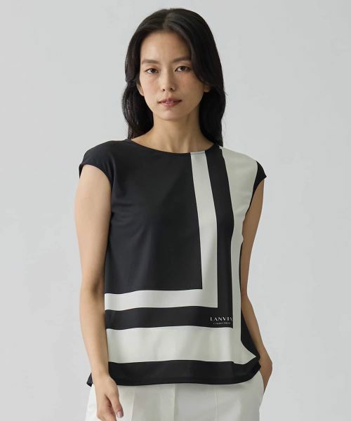 LANVIN COLLECTION / ランバン コレクション カットソー | ジオメトリック・ブラウスカットソー | 詳細1