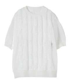 LANVIN COLLECTION / ランバン コレクション カットソー | シアーコンビネーション・ニットソー