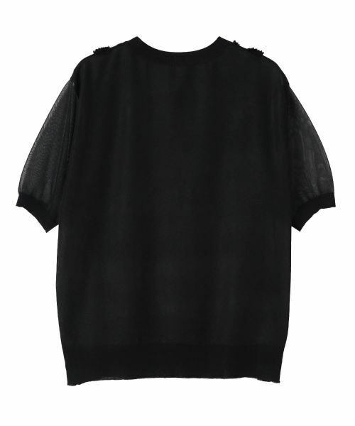 LANVIN COLLECTION / ランバン コレクション カットソー | シアーコンビネーション・ニットソー | 詳細12