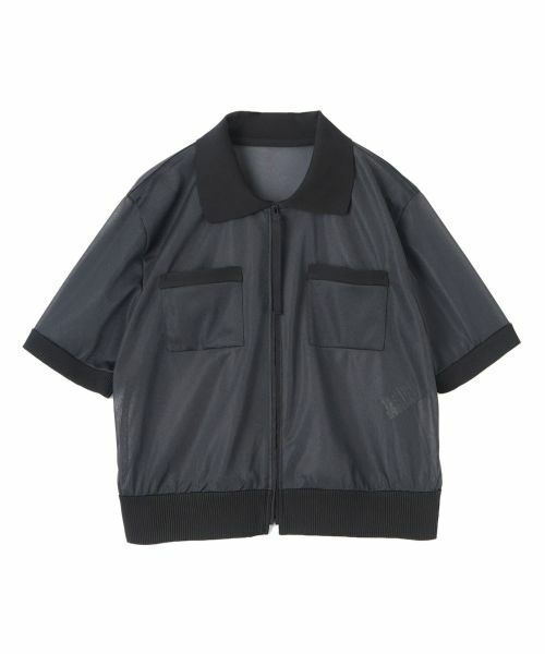 LANVIN COLLECTION / ランバン コレクション カットソー | ショート丈エアリーブラウス（ブラック）