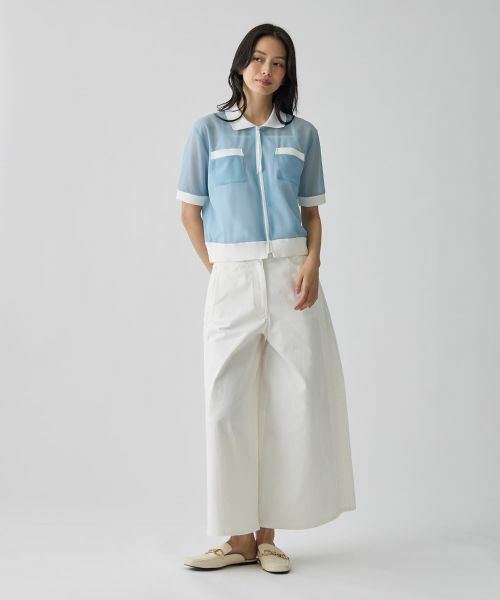 LANVIN COLLECTION / ランバン コレクション カットソー | ショート丈エアリーブラウス | 詳細5