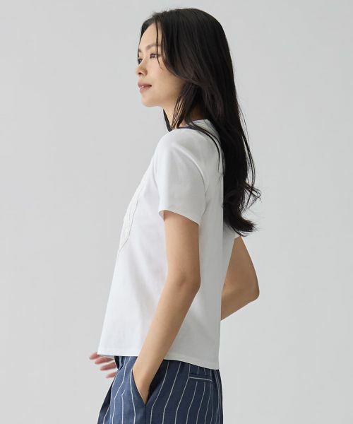 LANVIN COLLECTION / ランバン コレクション カットソー | ひまわり刺繍スムースカットソー | 詳細2