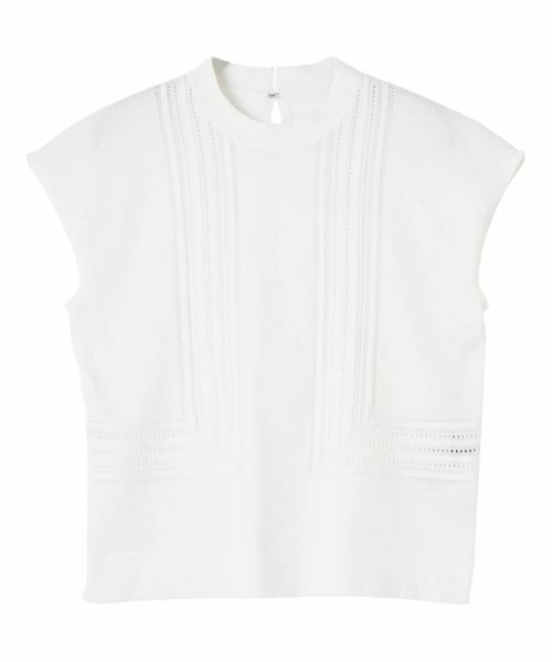 LANVIN COLLECTION / ランバン コレクション ニット・セーター | 立体テープワーク・ニットプルオーバー（オフホワイト）