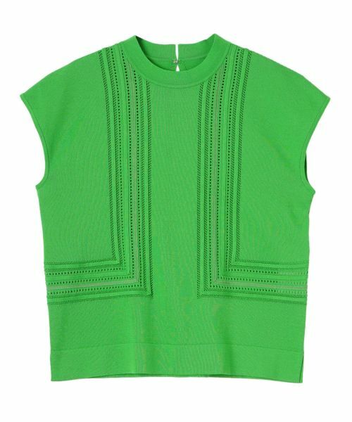 LANVIN COLLECTION / ランバン コレクション ニット・セーター | 立体テープワーク・ニットプルオーバー（ダークグリーン）