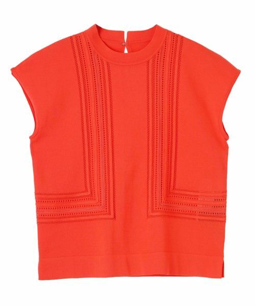 LANVIN COLLECTION / ランバン コレクション ニット・セーター | 立体テープワーク・ニットプルオーバー（オレンジ）