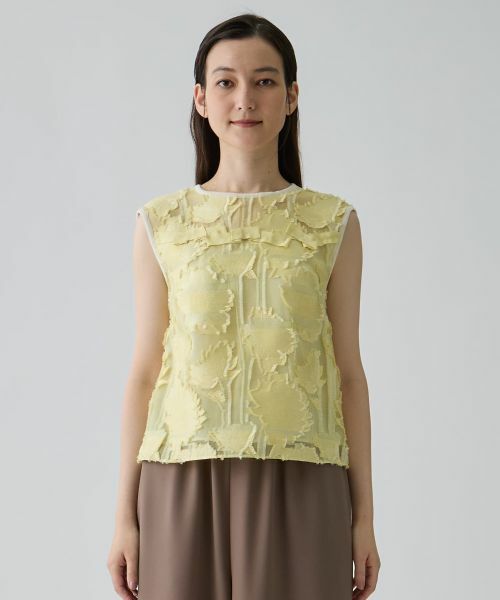 LANVIN COLLECTION / ランバン コレクション ニット・セーター | ひまわりジャカード・Aラインプルオーバー | 詳細1