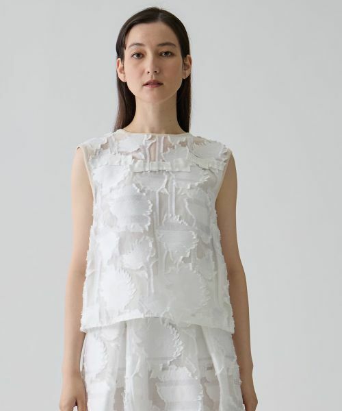 LANVIN COLLECTION / ランバン コレクション ニット・セーター | ひまわりジャカード・Aラインプルオーバー | 詳細6