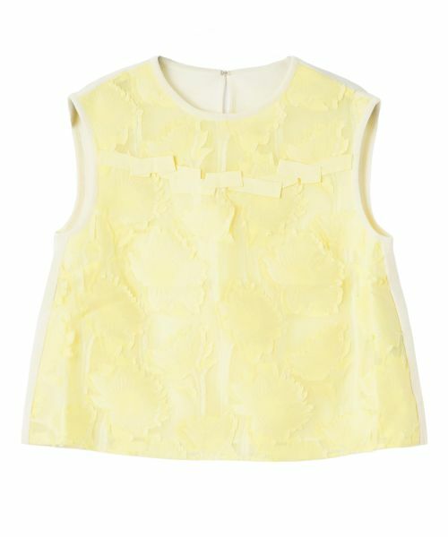 LANVIN COLLECTION / ランバン コレクション ニット・セーター | ひまわりジャカード・Aラインプルオーバー（ライトイエロー）