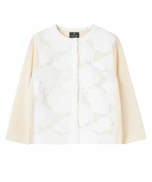 LANVIN COLLECTION / ランバン コレクション ニット・セーター | ひまわりジャカード・ニットカーディガン（オフホワイト）