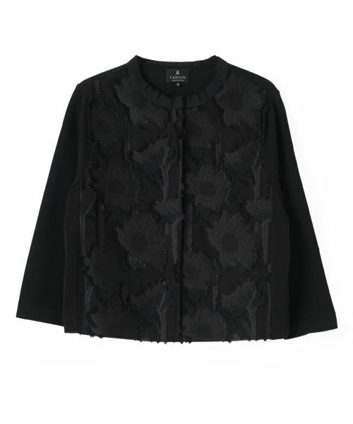 LANVIN COLLECTION / ランバン コレクション ニット・セーター | ひまわりジャカード・ニットカーディガン（ブラック）