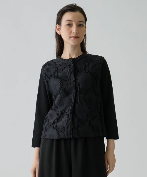 LANVIN COLLECTION / ランバン コレクション ニット・セーター | ひまわりジャカード・ニットカーディガン | 詳細1