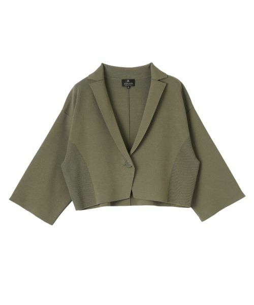 LANVIN COLLECTION / ランバン コレクション テーラードジャケット | ミラノリブニットジャケット（カーキ）