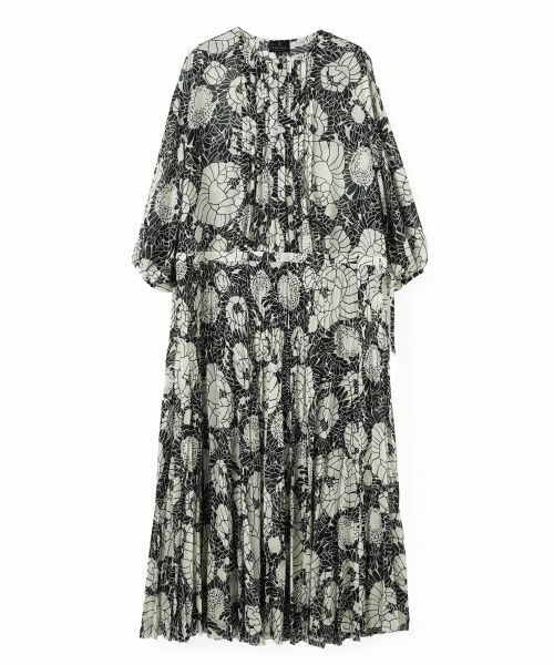 LANVIN COLLECTION / ランバン コレクション ドレス | ピンタック シフォンワンピース(ブラック配色)