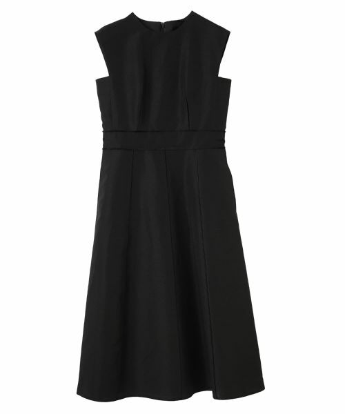 LANVIN COLLECTION / ランバン コレクション ドレス | ワイドショルダーフレアワンピース（ブラック）