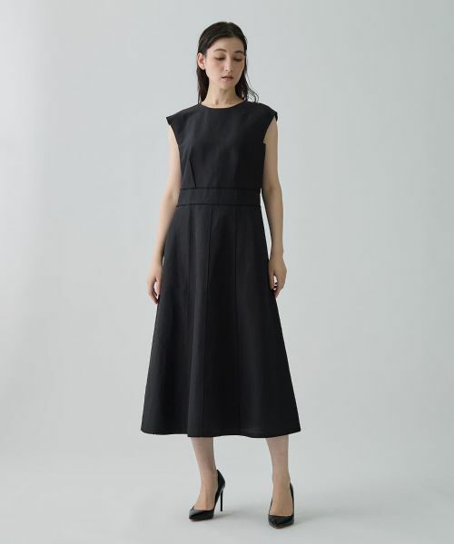 LANVIN COLLECTION / ランバン コレクション ドレス | ワイドショルダーフレアワンピース | 詳細1