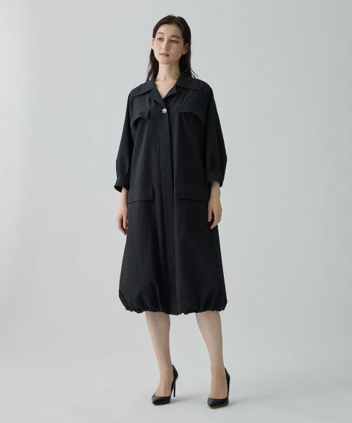 LANVIN COLLECTION / ランバン コレクション ドレス | オープンカラーバルーンワンピース | 詳細12