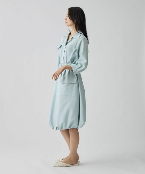 LANVIN COLLECTION / ランバン コレクション ドレス | オープンカラーバルーンワンピース | 詳細2