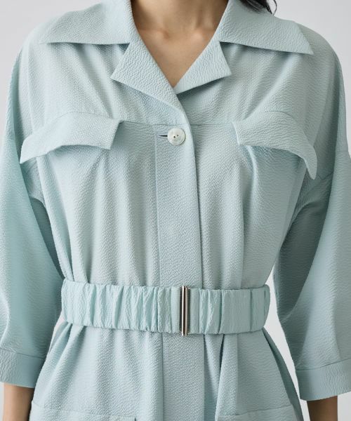 LANVIN COLLECTION / ランバン コレクション ドレス | オープンカラーバルーンワンピース | 詳細5